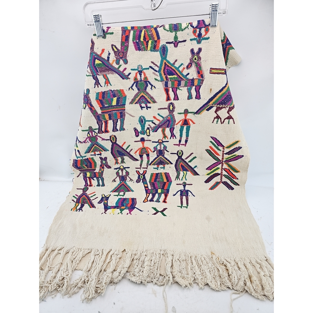 Vintage Hand Embroidered Folk Art Tapestry